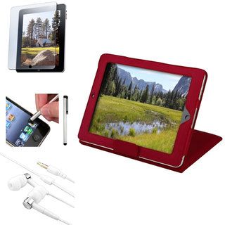 INSTEN Stylus/ Red Case/ Headset/ Protector for Apple iPad 1