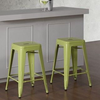 Tabouret 24 inch Limeade Metal Counter Stools (Set of 2)