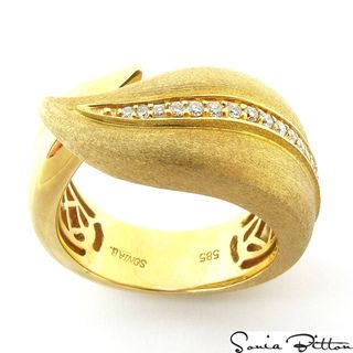 Sonia Bitton 14k Gold 1/5ct TDW Diamond Leaf Ring (G H, SI1 SI2