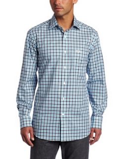 Faconnable Mens Multi Colored Gingham Shirt, Blue, XX