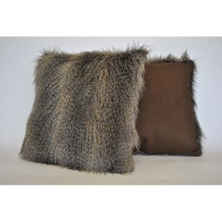 Sherry Kline Raccoon Brown Faux Fur Decorative Pillow (Set of 2