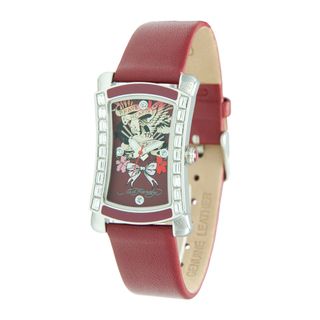 Ed Hardy Womens Stainless Steel Brave Hearts Watch