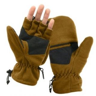 Coyote Brown Fleece Sniper Fingerless Mitten Gloves