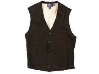 Polo Ralph Lauren Linen Vest, Black, Large Clothing