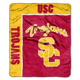 NCAA USC Trojans School Spirit Royal Plush Raschel Throw