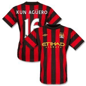 11 12 Man City Away Jersey + Kun Aguero 16 Sports