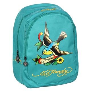 Ed Hardy Misha Turquoise Spring Sparrow 12 inch Backpack