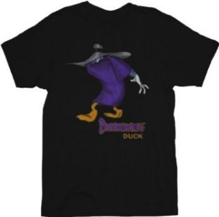 Darkwing Duck Peeking Black Adult T shirt Tee: Clothing