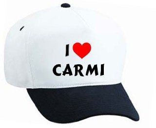 Baseball Cap with I Love Carmi (first name/surname