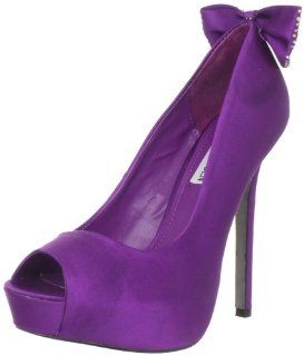 Steve Madden Womens Shimma Platform Pump,Purple Satin,8 M US Shoes