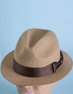 20s Gangster Or Detective Brown Costume Bell Tan Fedora
