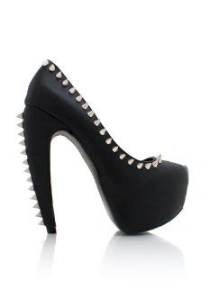 spiked platform heels 9 BLACK Shoes