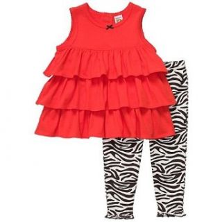 Carters Girls Newborn 9 Months Red Zebra Print Legging Set