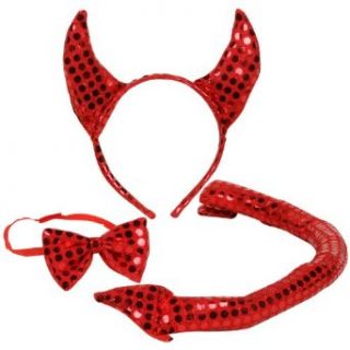Devil Horns, Tail, and Bow Tie Set (As Shown;One Size