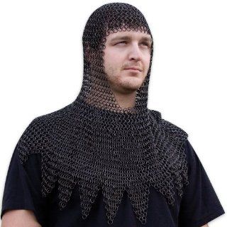 Medieval Black Chainmail Coif