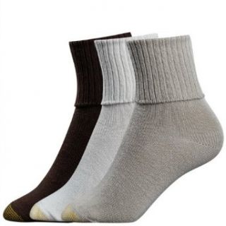 Gold Toe Womens 3 Pack Bermuda Turn Cuff Sock Clothing