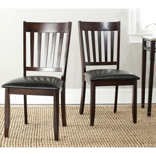 Harvey Black Leather Side Chairs (Set of 2)