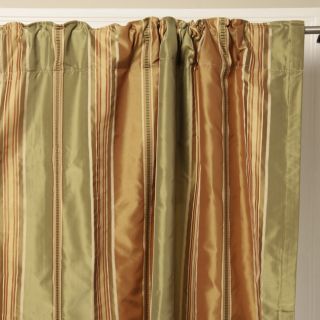 Silk Taffeta Satin 52 inch Stripe Curtain Panels (India)