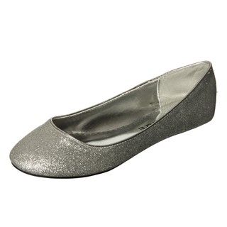 Rampage Womens Millicent Silver Ballet Flats