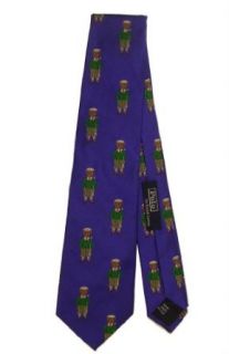 Polo Ralph Lauren The Polo Bear Tie Silk Purple W/Golfer