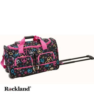 Rockland Peace Sign 22 inch Carry On Rolling Duffel Bag