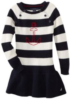 Nautica Girls 2 6X Long Sleeve Striped Sweater Dress, New