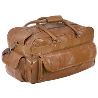Brown Leather Duffle Bag: Clothing