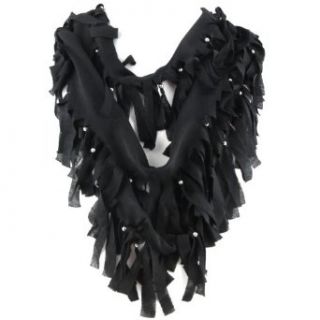 Loop   Frayed Tassel   Jewelery Scarf   Beaded Accent   70 Clothing