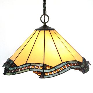 Tiffany Style Citrine Hanging Lamp
