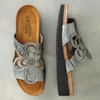 Naot Sandy Floral Slides Metallic 36 (US Womens 5 1/2 6) Shoes