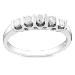 Miadora Sterling Silver 1/2ct TDW Diamond Anniversary Ring