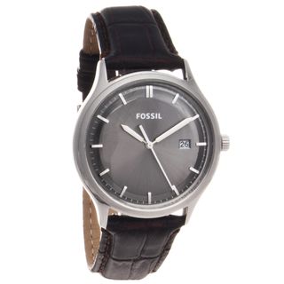Fossil Mens Ansel Leather Strap Dress Watch