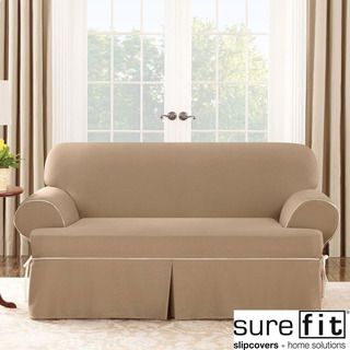 Sure Fit Cocoa Loveseat T cushion Slipcover
