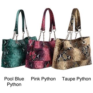 Mondani Python Print Chain handle Tote Bag