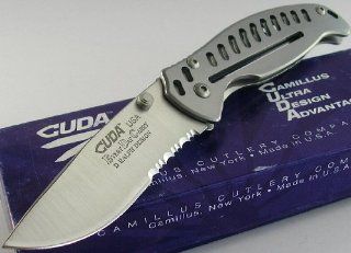 Camillus USA Cuda EDC ATS34 Steel Blade Combo Edge Knife