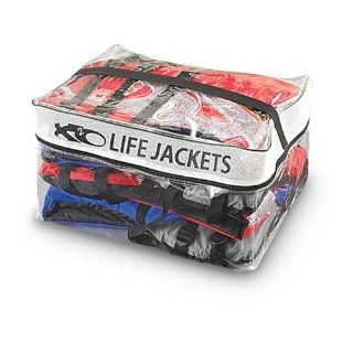 4 Adult Universal X2O Life Vests Red / Blue: Sports
