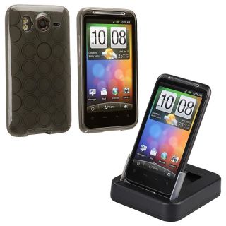 TPU Rubber Case/ Cradle with Adapter for HTC Desire HD/ Ace
