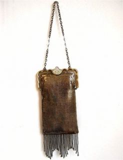 Whiting and Davis Mesh Antique Gold Purse Clothing
