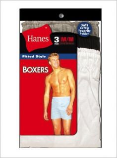 Hanes Fitted Knit Boxer 3 PACK   M320BT, XL, Asst Solid