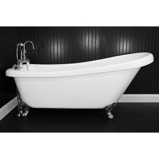 Spa Collection 67 inch Single slipper Clawfoot Tub and Faucet Pack
