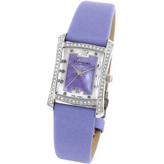 Stuhrling Original Womens Gatsby Girl Lavender Strap Crystal Watch