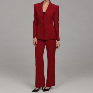 Tahari Womens Red Mood Two button Pant Suit