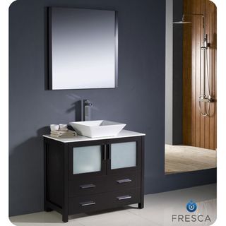Fresca Torino 36 inch Espresso Modern Bathroom Vanity with Vessel Sink