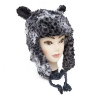 Womens/Ladies Animal Print Faux Fur Winter Trapper Hat