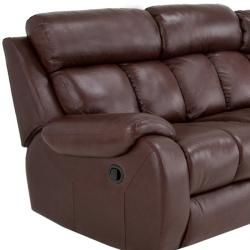Grandview Brown Italian Leather Reclining Theater Sectional Sofa
