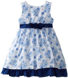 Nannette Girls 4 6x Floral And Dot Printed Dress With Sash