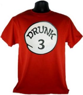 Drunk 3 Three Funny Costume Red Adult T Shirt Tee