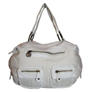 Denim Pocket Satchel Handbag (Denim White) Clothing