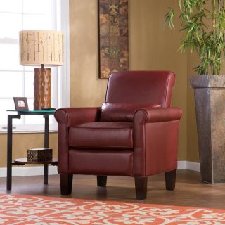 Victoria Red Faux Leather Arm Chair
