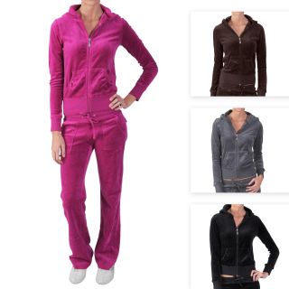 Journee Collection Womens Velour Hooded Lounge Set